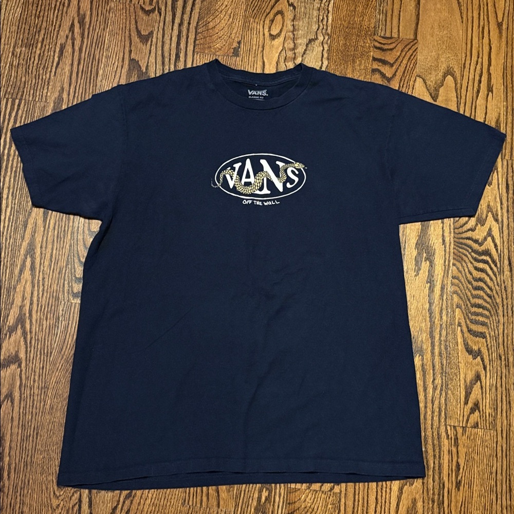 Vans Men's Navy T-Shirt with Snake Men’s Size Large